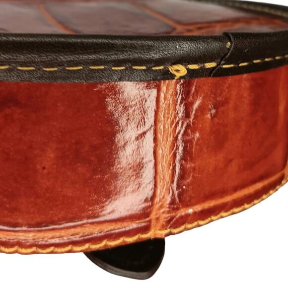 Dooney and Bourke Brown Red Faux Crocodile Embossed Small Mini Crossbody Purse - Picture 15 of 16